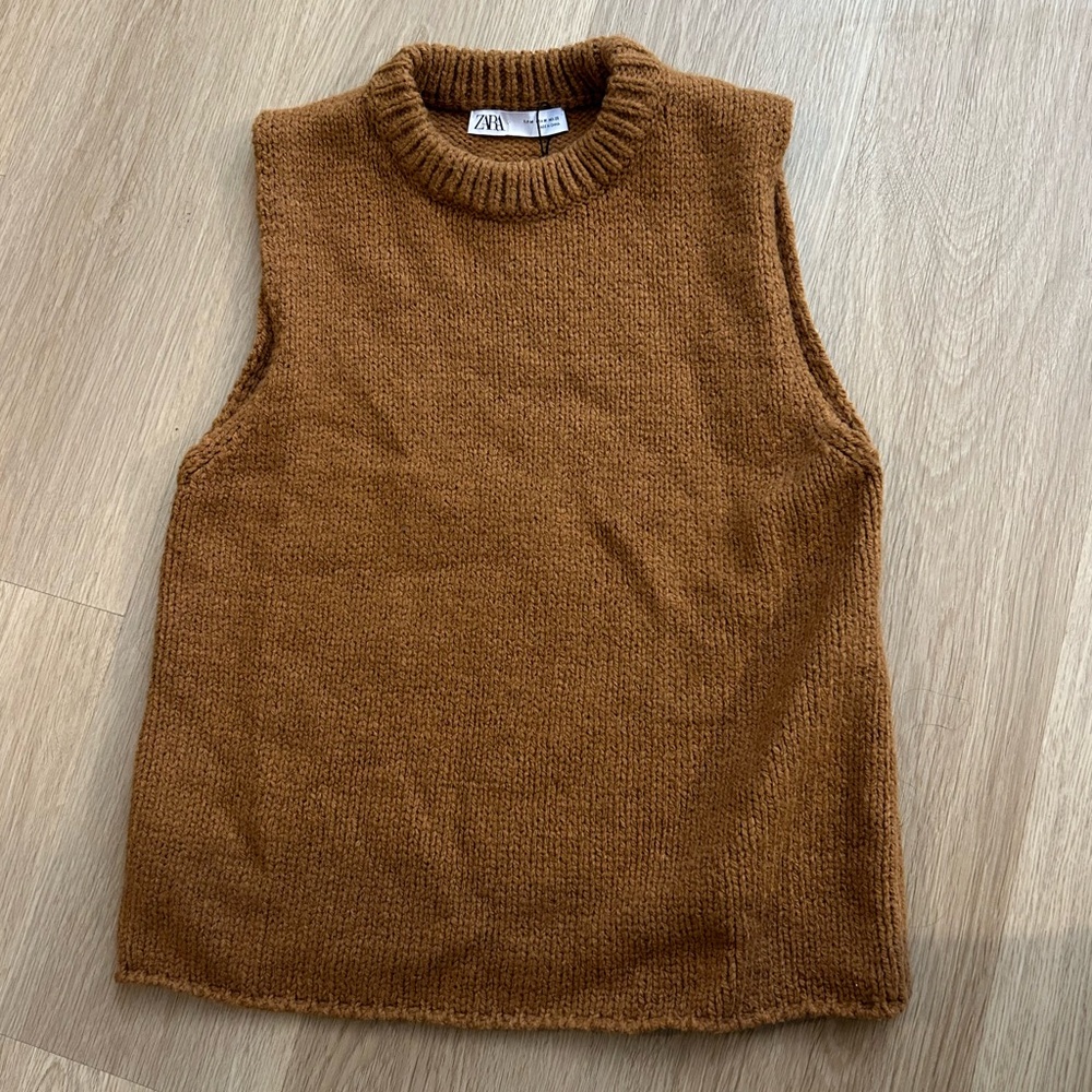 Zara caramel high neck tank